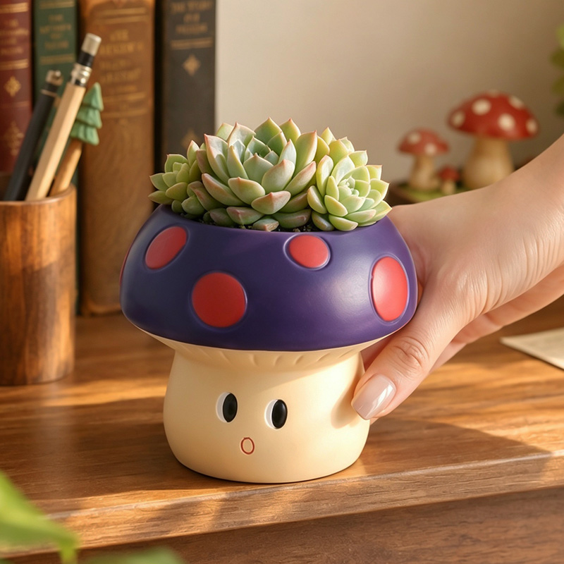 Pot Tanaman Sukulen Resin Bent - Echeveria Succulent ulasan dan harga
